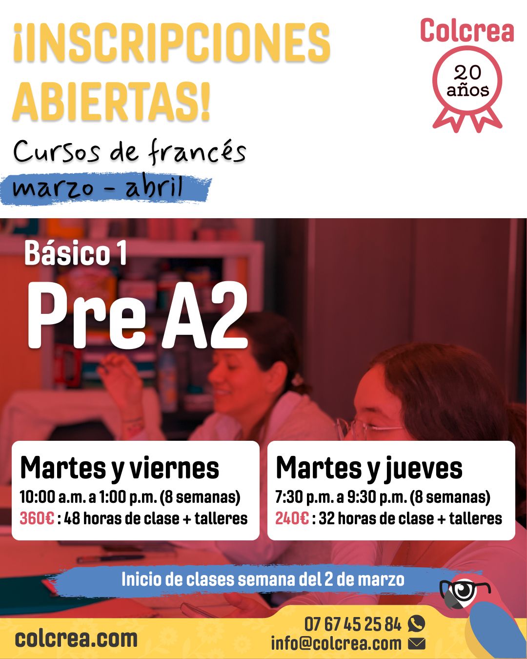 Cursos Pre A2 francés