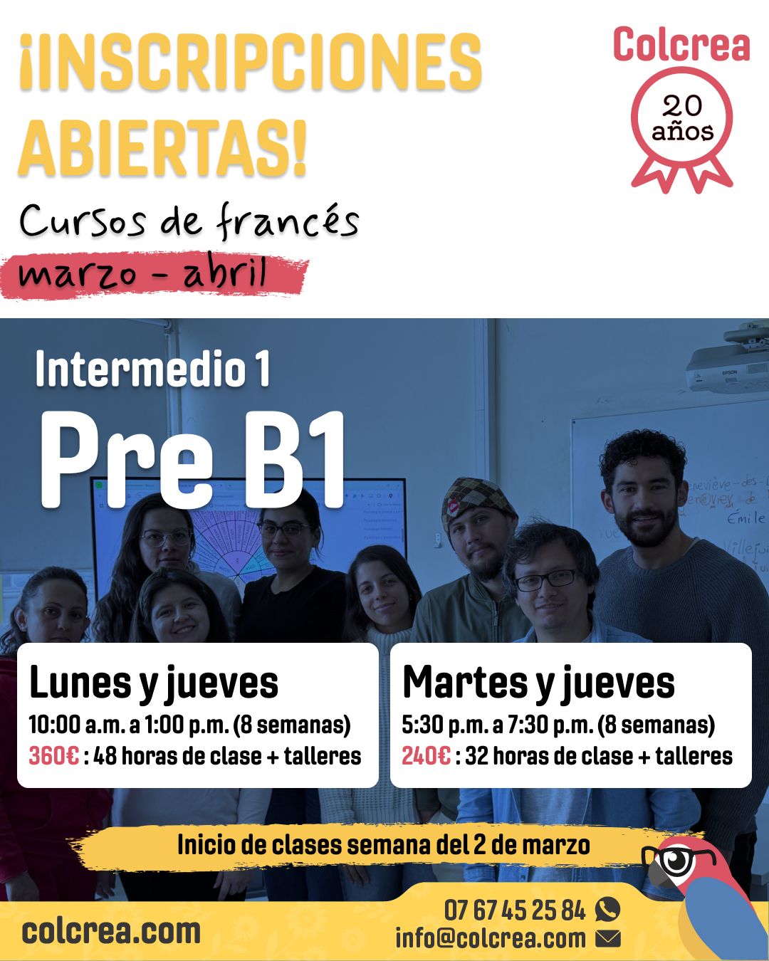 Cursos Pre B1 francés