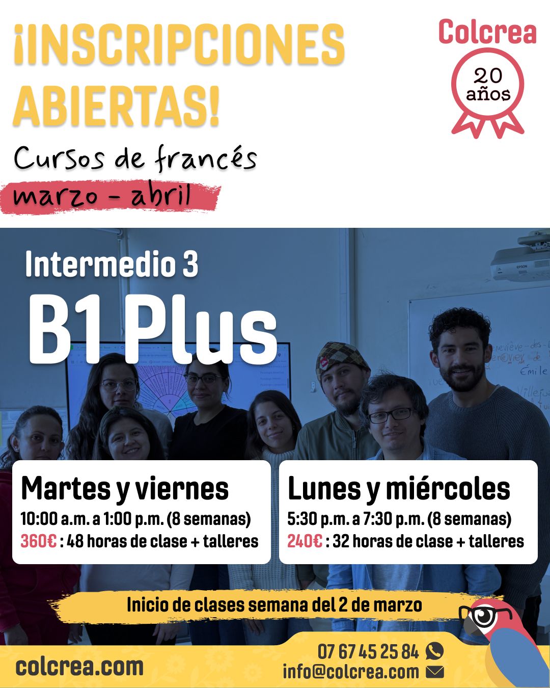 Cursos B1 Plus francés